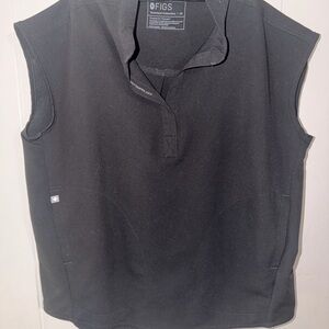 FIGS Black Rafaela top